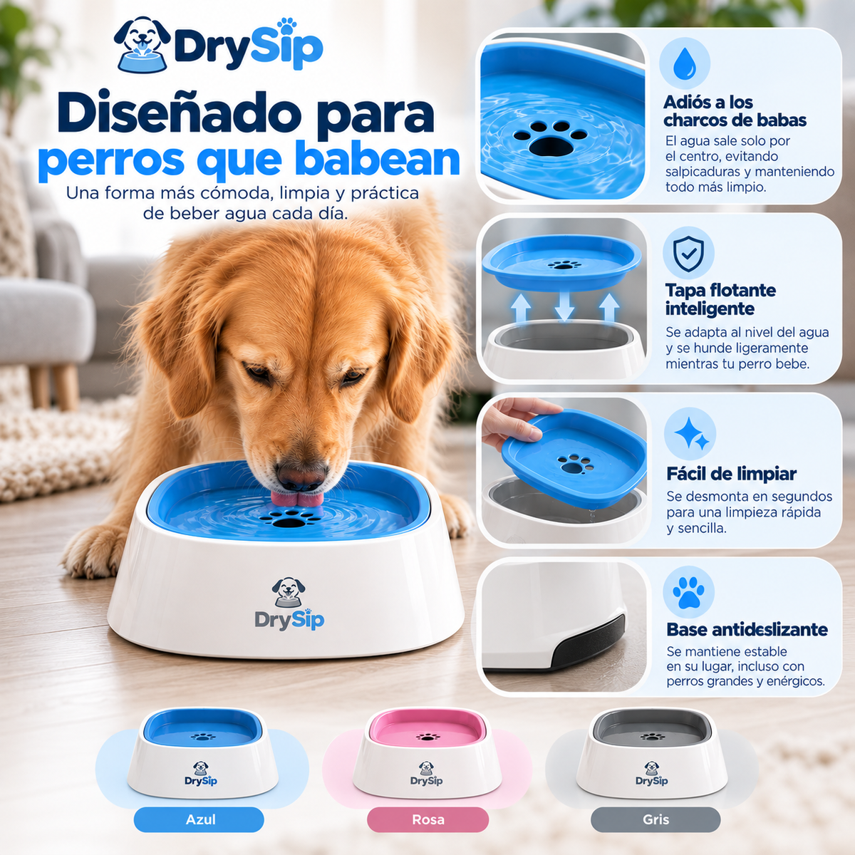 Bebedero Antibabas con Tapa Flotante